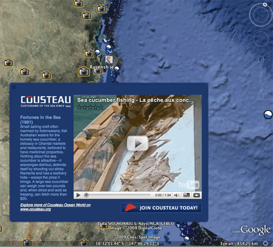 Google Earth 5 Cousteau Video