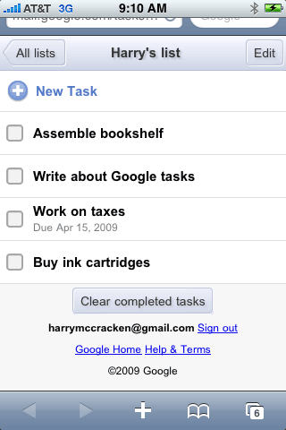 Google Tasks for iPhone
