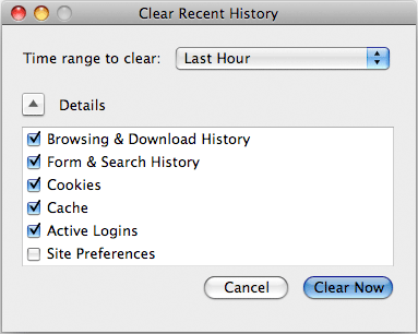Firefox Clear Recent History