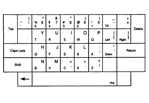 One-handed keyboard patent