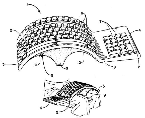 Curved keyboard patent