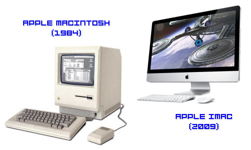 Apple Macintosh (1984) vs. Apple iMac (2009)