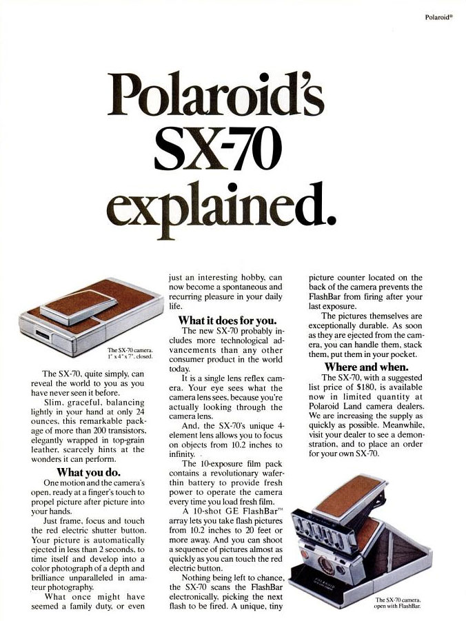 Polaroid SX-70 ad