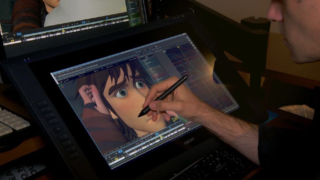 A DreamWorks artist works on How to Train Your Dragon 2 using Premo